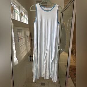 LAKE 100% Pima cotton long sleeveless nightgown size S